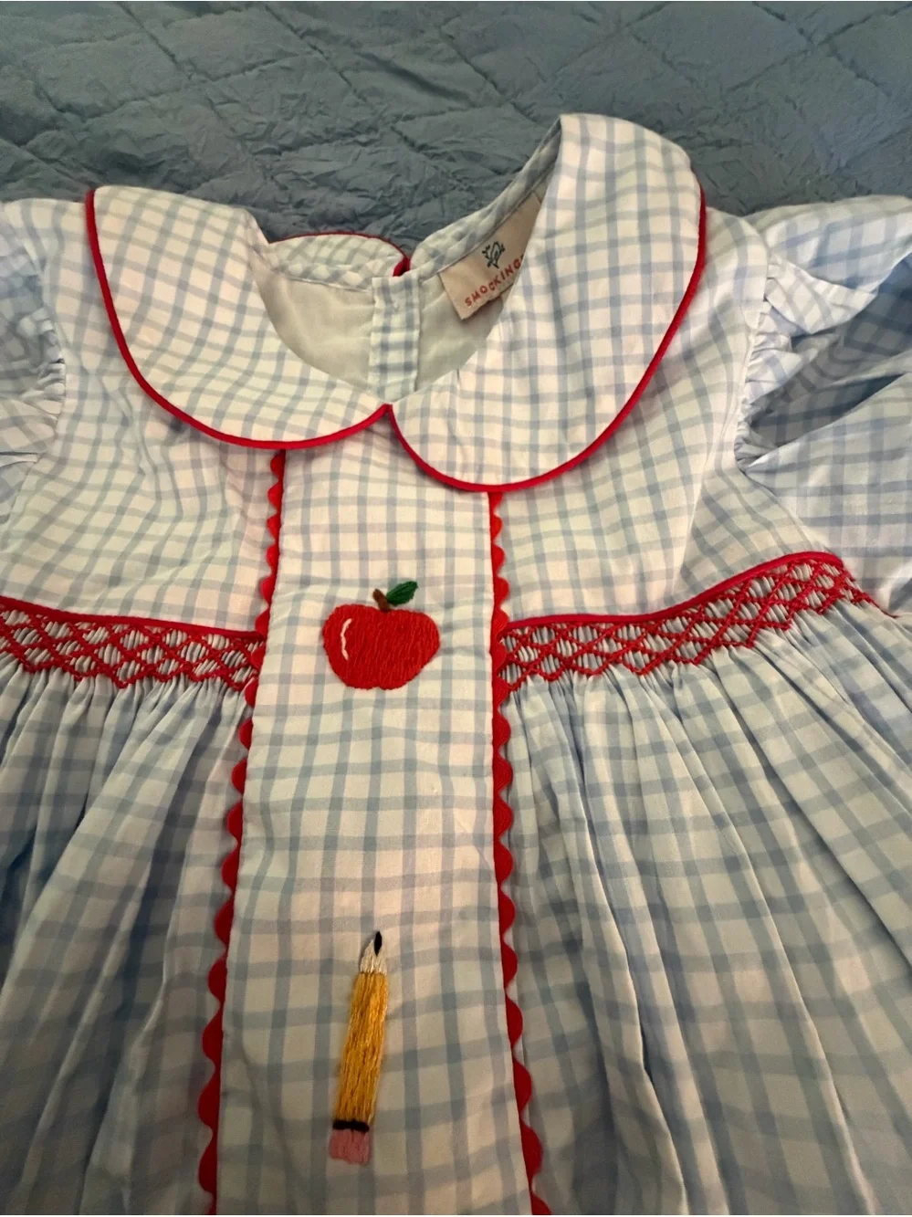 Smockingbird Girls Back to School Smocked Dress Girls Size 8